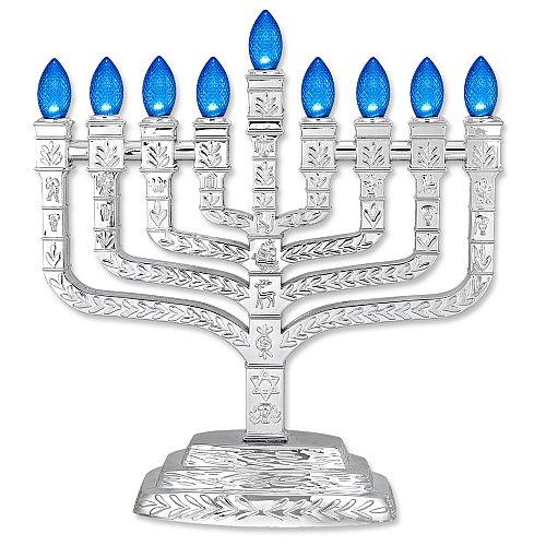 Silver Knesset Electric Menorah